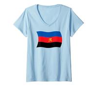 Femme Drapeau ondulé Polygamie Mormon Religion T-Shirt avec Col en V