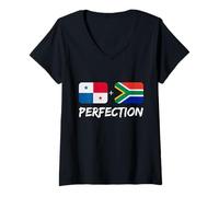 Femme Drapeau panaméen Plus de la Perfection de l'Afrique du Sud T-Shirt avec Col en V
