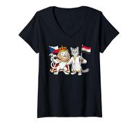 Femme Drapeau République Tchèque Égypte Racines Tchèques Héritage T-Shirt avec Col en V