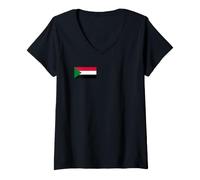 Femme Drapeau soudanais du Soudan T-Shirt avec Col en V