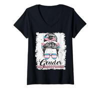Femme Drapeau transgenre avec Citation Amusante pour métamorphose du Sexe T-Shirt avec Col en V