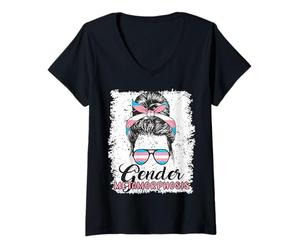 Femme Drapeau transgenre avec Citation Amusante pour métamorphose du Sexe T-Shirt avec Col en V