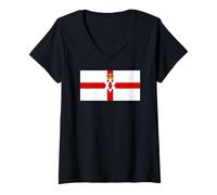 Femme Drapeau Ulster de l'île du Nord T-Shirt avec Col en V
