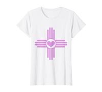 Femme Drapeau Zia Sun du Nouveau-Mexique Cœur Pride Vintage T-Shirt Graphique avec Valeur