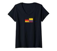 Femme Drapeaux de l'Allemagne et de la Colombie - Colombie allemand T-Shirt avec Col en V