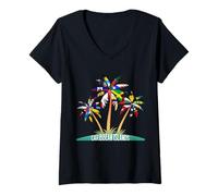 Femme Drapeaux des îles des Caraïbes, Drapeaux des Antilles T-Shirt avec Col en V