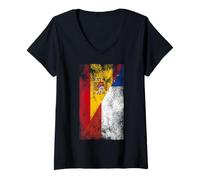 Femme Drapeaux Espagne et Chili - Espagne chilienne T-Shirt avec Col en V