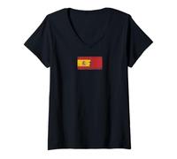 Femme Drapeaux Espagne et Maroc - Marocain espagnol T-Shirt avec Col en V