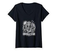 Femme Drawn by The Sun Pharaon égyptien Antique T-Shirt avec Col en V