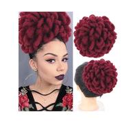 Femme Dreadlocks synthétiques Afro Puff Hair Chignon Faux Locs Clip In Drawstring Pony Tail Postiches Facile à utiliser(BUG)