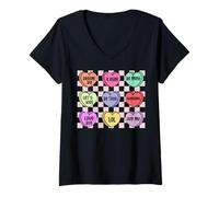Femme Dream Big 4 Ever Be Mine Let's Kiss Be True Awesome Love Bug T-Shirt avec Col en V