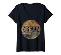 Femme Dream of Mars Space Pioneers Colonisant et Terraforming T-Shirt avec Col en V