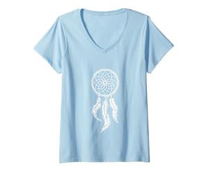 Femme Dreamcatcher, attrape-rêves, porte-bonheur, amérindiens T-Shirt avec Col en V
