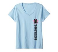 Femme DreamWorks Dragons Toothless A Little Feisty Front & Back T-Shirt avec Col en V