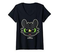Femme DreamWorks Dragons Toothless Butterfly Fun T-Shirt avec Col en V