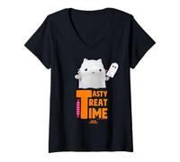 Femme DreamWorks Gabby’s Dollhouse Cakey Tasty Treat Time Ghost T-Shirt avec Col en V