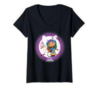 Femme DreamWorks Gabby’s Dollhouse Gabby and Kitty Fairy Full Moon T-Shirt avec Col en V