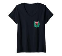 Femme DreamWorks Gabby’s Dollhouse Meowy Christmas Tree Dual Sided T-Shirt avec Col en V