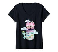 Femme DreamWorks Gabby’s Dollhouse Ready for Sixth Grade T-Shirt avec Col en V