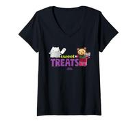 Femme DreamWorks Gabby’s Dollhouse Sweet Treats Halloween T-Shirt avec Col en V