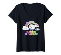 Femme DreamWorks Gabby’s Dollhouse The Movie Learning is Magical T-Shirt avec Col en V