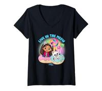 Femme DreamWorks Gabby’s Dollhouse The Movie Live in The Meow T-Shirt avec Col en V