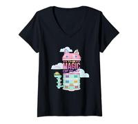 Femme DreamWorks Gabby’s Dollhouse The Movie Magic of Play T-Shirt avec Col en V
