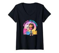 Femme DreamWorks Gabby’s Dollhouse The Movie Next Cat Francisco T-Shirt avec Col en V