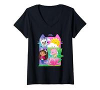 Femme DreamWorks Gabby’s Dollhouse The Movie Sunshine Squad T-Shirt avec Col en V