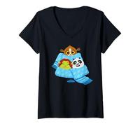 Femme DreamWorks KouKou Cozy Scarf Snuggle Trio T-Shirt avec Col en V