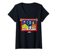Femme DreamWorks KouKou Holiday Window Trio T-Shirt avec Col en V