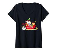 Femme DreamWorks KouKou Santa is Coming Sleigh T-Shirt avec Col en V