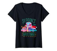 Femme DreamWorks KouKou Season’s Greetings Trolls Gift Boxes T-Shirt avec Col en V