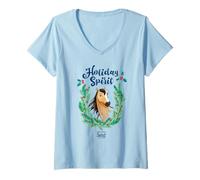 Femme DreamWorks Spirit Riding Free Holiday Spirit T-Shirt avec Col en V