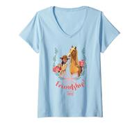 Femme DreamWorks Spirit Riding Free The Best Gift is Friendship T-Shirt avec Col en V