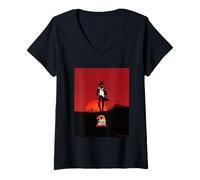 Femme DreamWorks The Bad Guys 2 Mr. Wolf Poster Style T-Shirt avec Col en V
