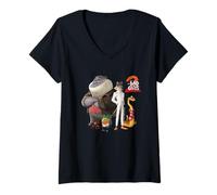 Femme DreamWorks The Bad Guys 2 The Original Bad Guys T-Shirt avec Col en V