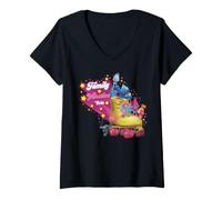 Femme DreamWorks Trolls Family Vacation T-Shirt avec Col en V