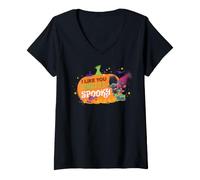 Femme DreamWorks Trolls I Like You So Much It's Spooky T-Shirt avec Col en V