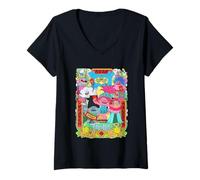Femme DreamWorks Trolls Lunar New Year Celebration T-Shirt avec Col en V