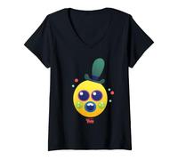 Femme DreamWorks Trolls Mr. Dinkles Character Face T-Shirt avec Col en V