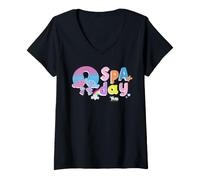 Femme DreamWorks Trolls Spa Day Satin and Chenille T-Shirt avec Col en V