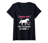Femme Dressage : Inside Leg to Outside Rein - Proverbes de Cheval T-Shirt avec Col en V