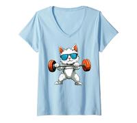 Femme Dresseur chat T-Shirt avec Col en V