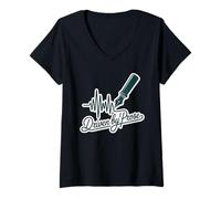Femme Driven by Prose Stylo Plume Heartbeat Writer Auteur T-Shirt avec Col en V