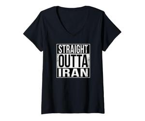 Femme Droit Outta Iran T-Shirt avec Col en V