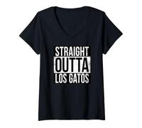Femme Droit Outta Los Gatos T-Shirt avec Col en V