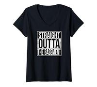Femme Droit Sortir du Sol T-Shirt avec Col en V