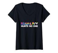 Femme Droits de l'Homme LGBT - L'égalité ne nuit à personne fièrement T-Shirt avec Col en V