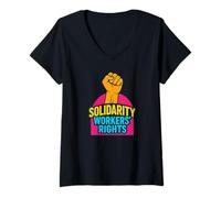 Femme Droits des Travailleurs solidaires T-Shirt avec Col en V